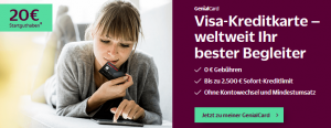 Kreditkarte gratis mit Startguthaben