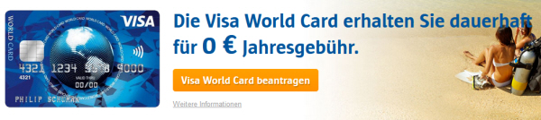 kostenlose Visakarte bestellen